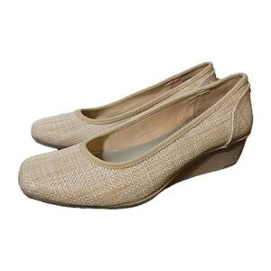 Anne Klein Beige Wedge Pumps